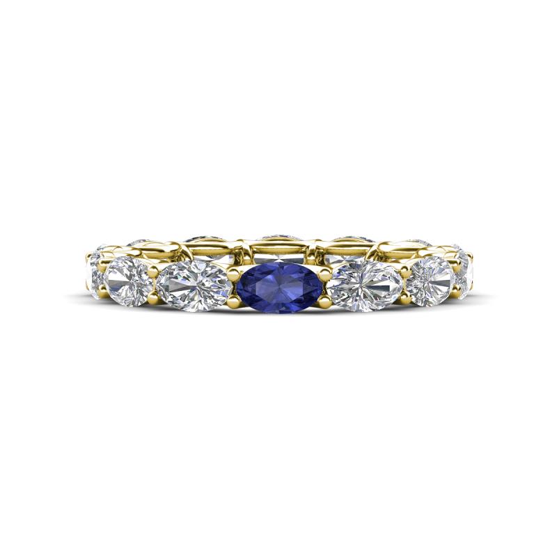 Madison 5x3 mm Oval Diamond and Iolite Eternity Band 