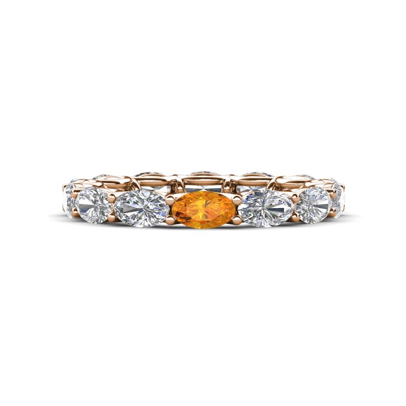 Madison 5x3 mm Oval Lab Grown Diamond and Citrine Eternity Band 