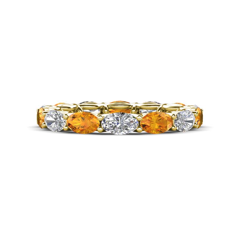 Madison 5x3 mm Oval Diamond and Citrine Eternity Band 