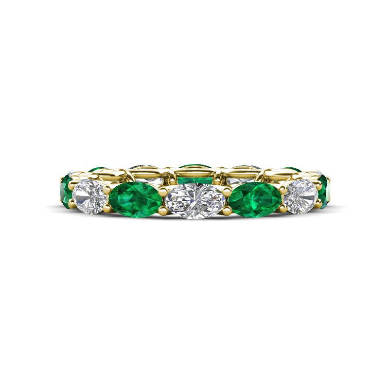 Madison 5x3 mm Oval Diamond and Emerald Eternity Band 