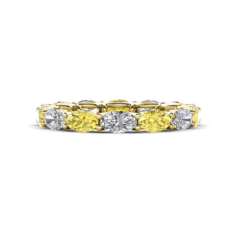 Madison 5x3 mm Oval Diamond and Yellow Sapphire Eternity Band 