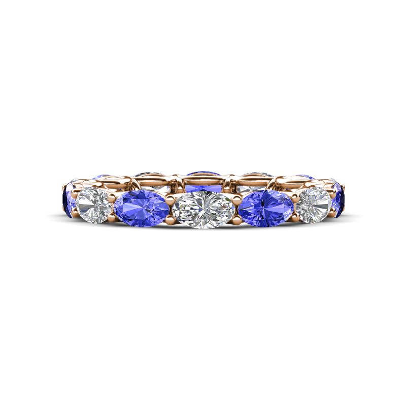 Madison 5x3 mm Oval Diamond and Tanzanite Eternity Band 