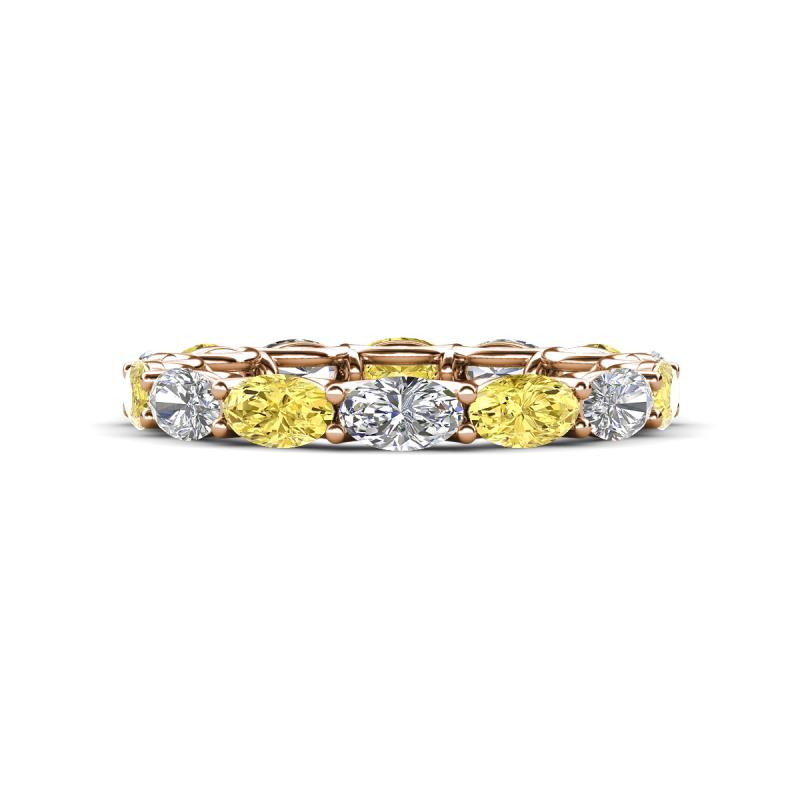 Madison 5x3 mm Oval Diamond and Yellow Sapphire Eternity Band 