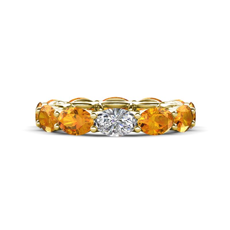 Madison 6x4 mm Oval Diamond and Citrine Eternity Band 
