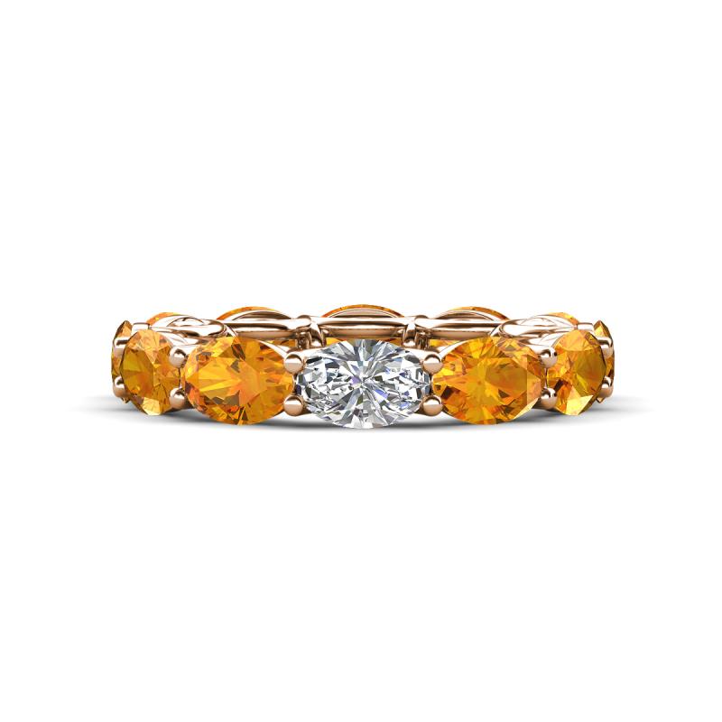 Madison 6x4 mm Oval Diamond and Citrine Eternity Band 