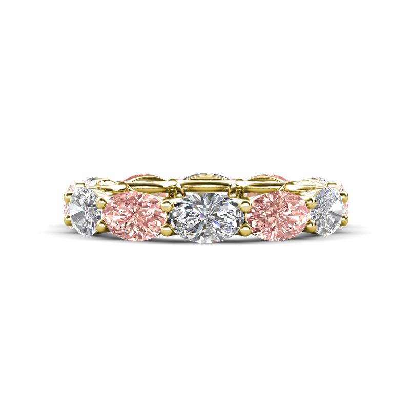 Madison 6x4 mm Oval Diamond and Morganite Eternity Band 