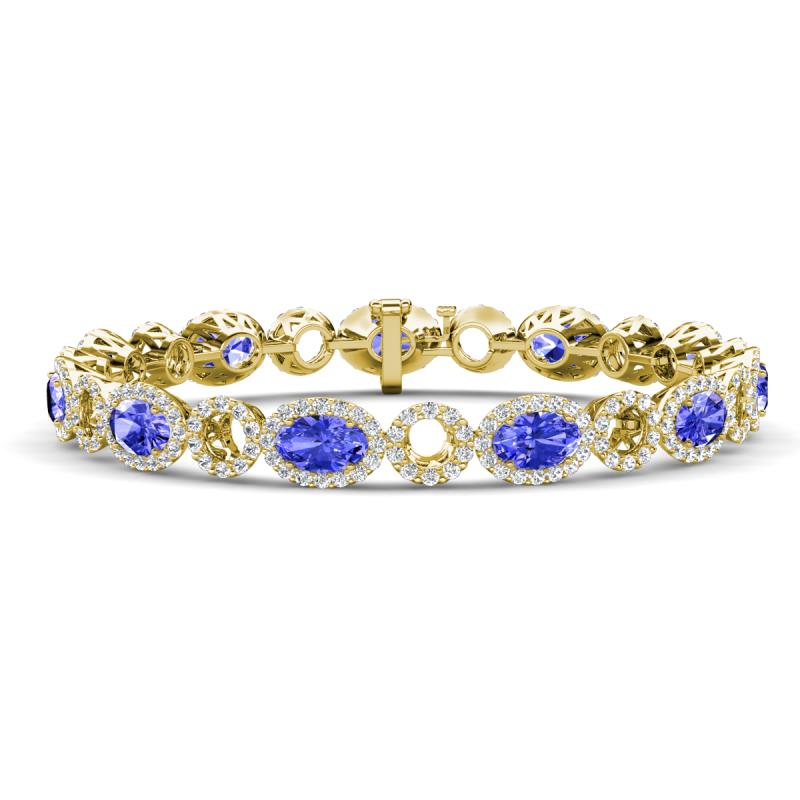 Lyann Oval Tanzanite and Round Diamond Eternity Tennis Bracelet 