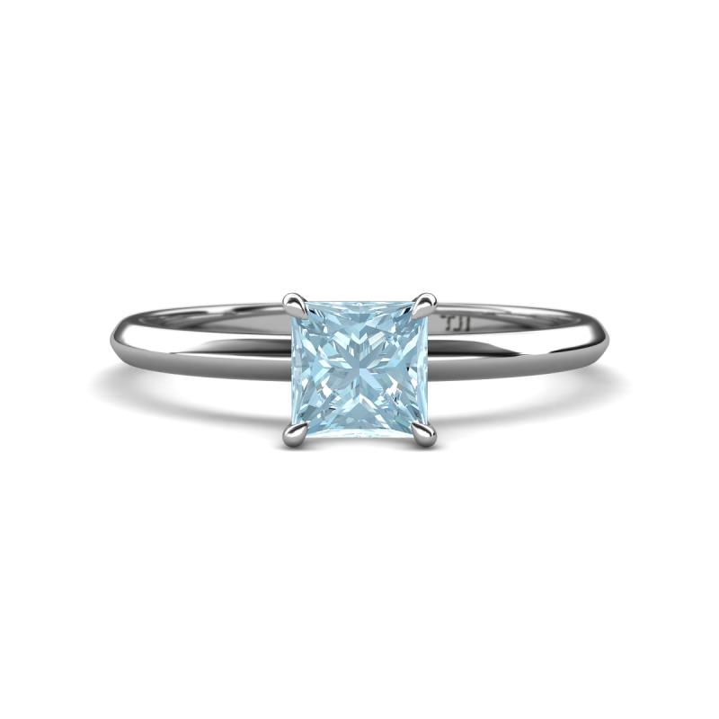 Elodie 6.00 mm Princess Aquamarine Solitaire Engagement Ring 