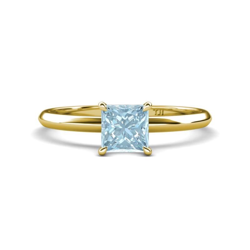 Elodie 6.00 mm Princess Aquamarine Solitaire Engagement Ring 
