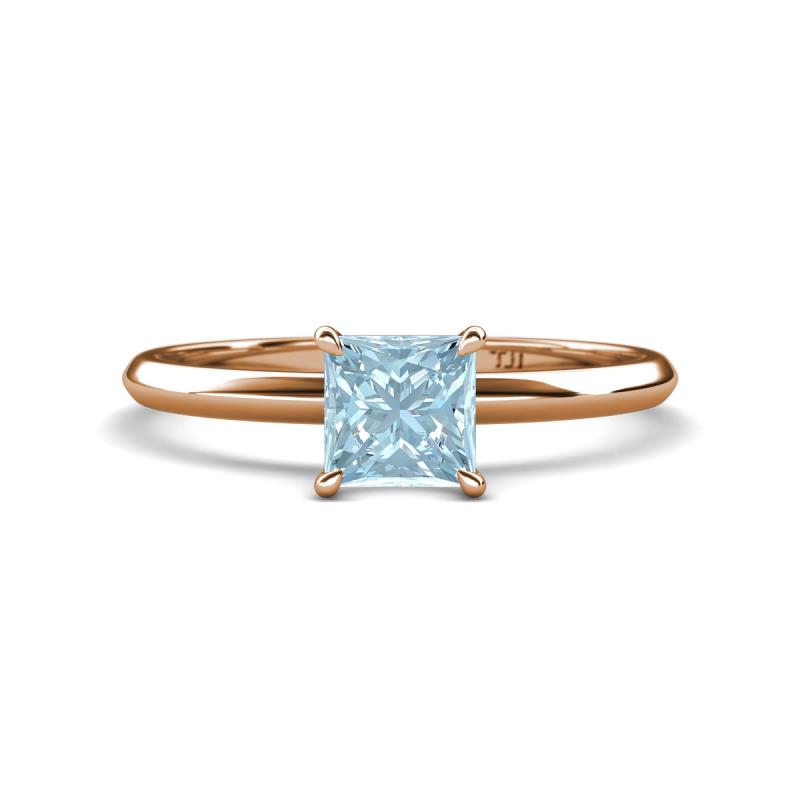 Elodie 6.00 mm Princess Aquamarine Solitaire Engagement Ring 