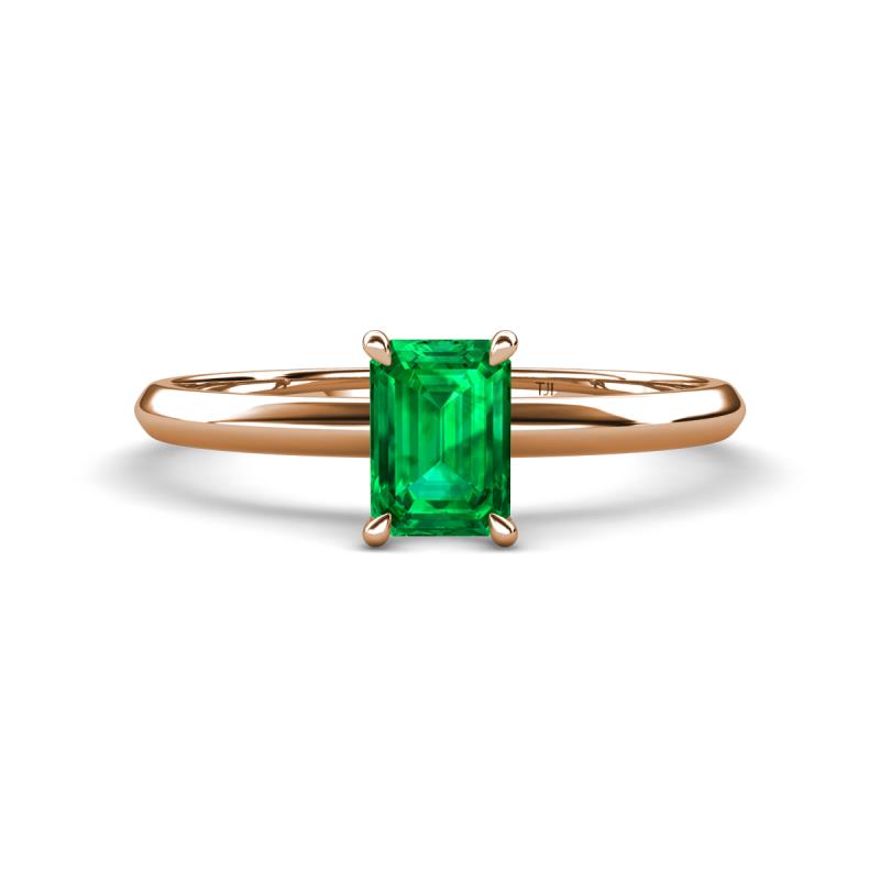 Elodie 7x5 mm Emerald Cut Emerald Solitaire Engagement Ring 