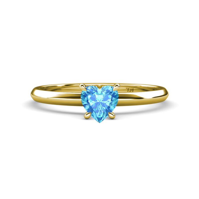 Elodie 6.00 mm Heart Blue Topaz Solitaire Engagement Ring 