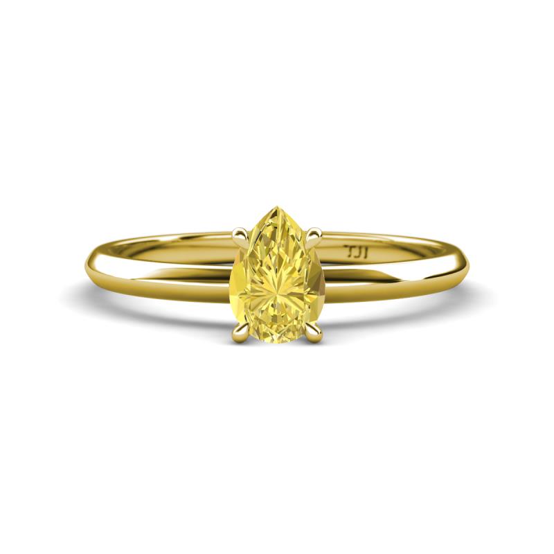 Elodie 7x5 mm Pear Yellow Sapphire Solitaire Engagement Ring 