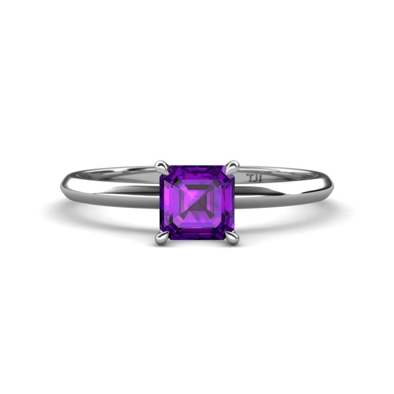Elodie 6.00 mm Asscher Cut Amethyst Solitaire Engagement Ring 