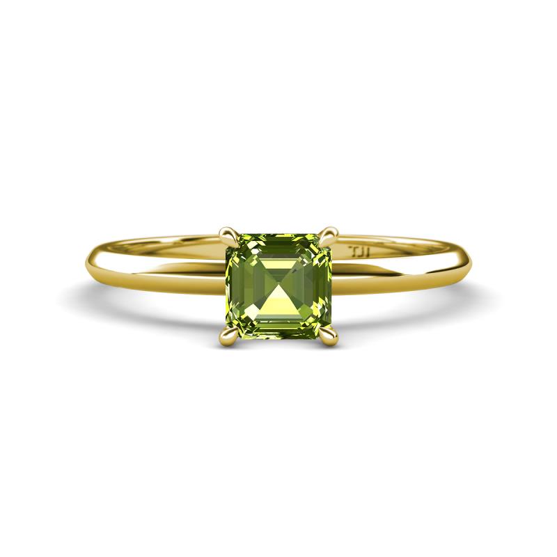 Elodie 6.00 mm Asscher Cut Peridot Solitaire Engagement Ring 