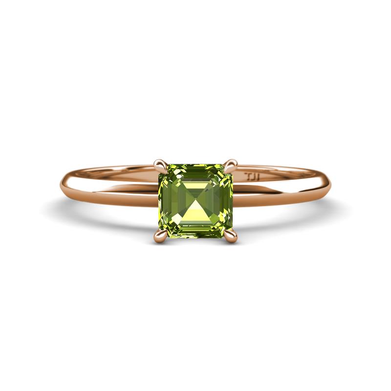 Elodie 6.00 mm Asscher Cut Peridot Solitaire Engagement Ring 