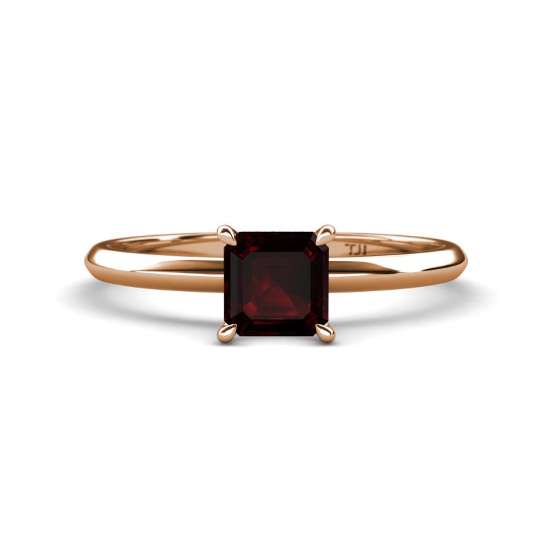 Elodie 6.00 mm Asscher Cut Red Garnet Solitaire Engagement Ring 
