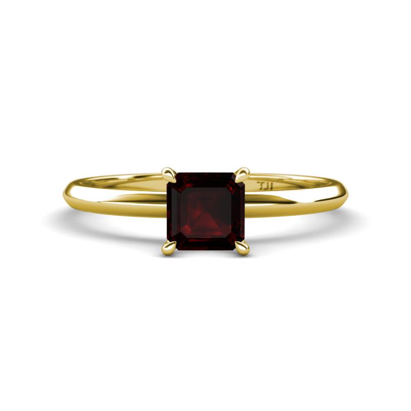 Elodie 6.00 mm Asscher Cut Red Garnet Solitaire Engagement Ring 
