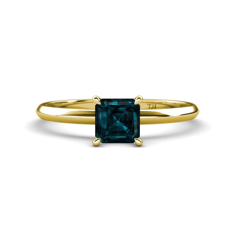 Elodie 6.00 mm Asscher Cut London Blue Topaz Solitaire Engagement Ring 