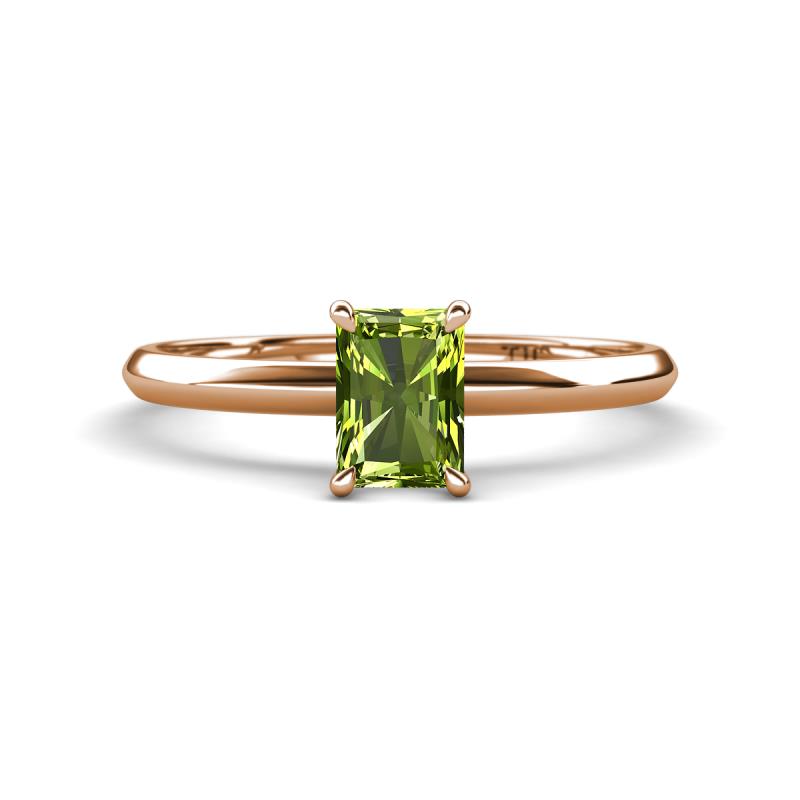 Elodie 7x5 mm Radiant Peridot Solitaire Engagement Ring 