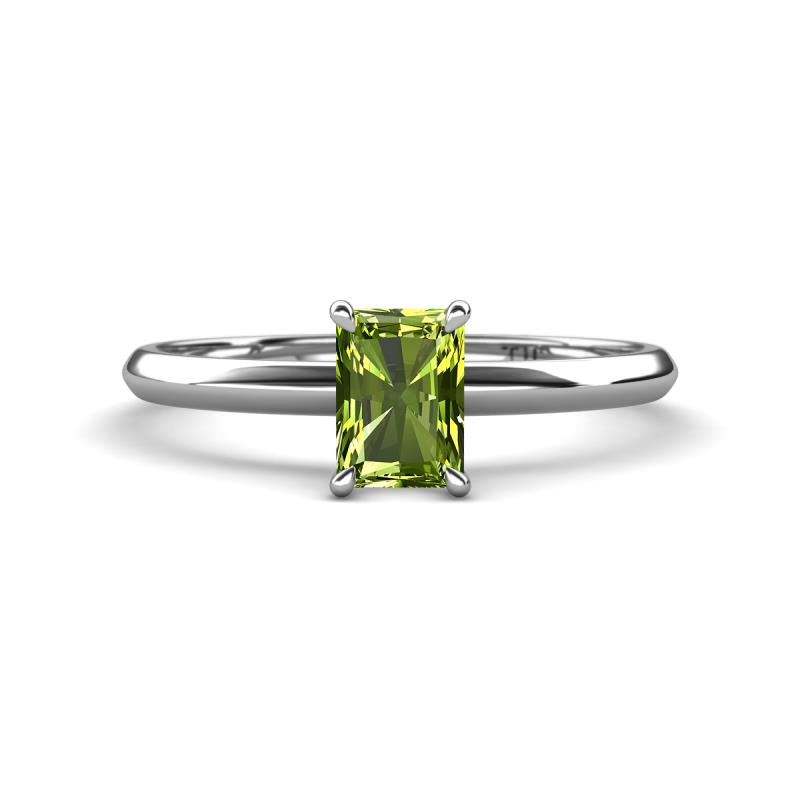 Elodie 7x5 mm Radiant Peridot Solitaire Engagement Ring 