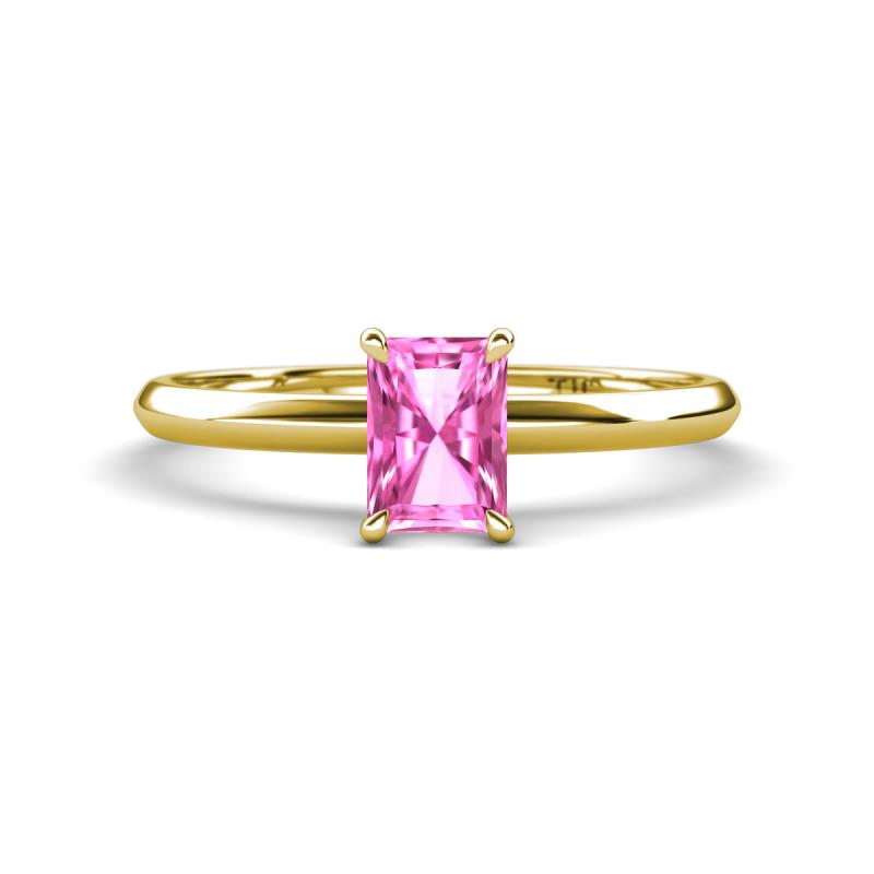 Elodie 7x5 mm Radiant Lab Created Pink Sapphire Solitaire Engagement Ring 