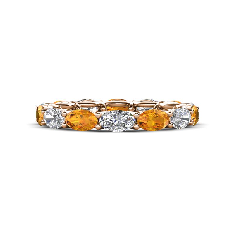 Madison 5x3 mm Oval Lab Grown Diamond and Citrine Eternity Band 