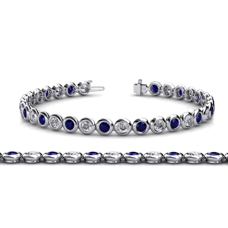 Quon Blue Sapphire and Diamond Tennis Bracelet 