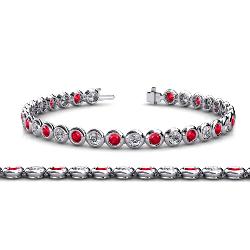 Quon Ruby and Diamond Tennis Bracelet 