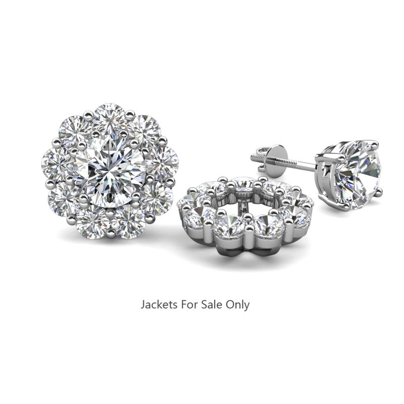 Serena 1.80 ctw (3.00 mm) Round Lab Grown Diamond Jackets Earrings 