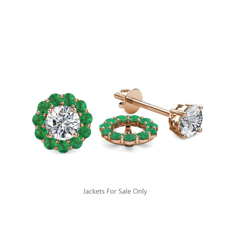 Serena 0.45 ctw (2.00 mm) Round Emerald Jackets Earrings 
