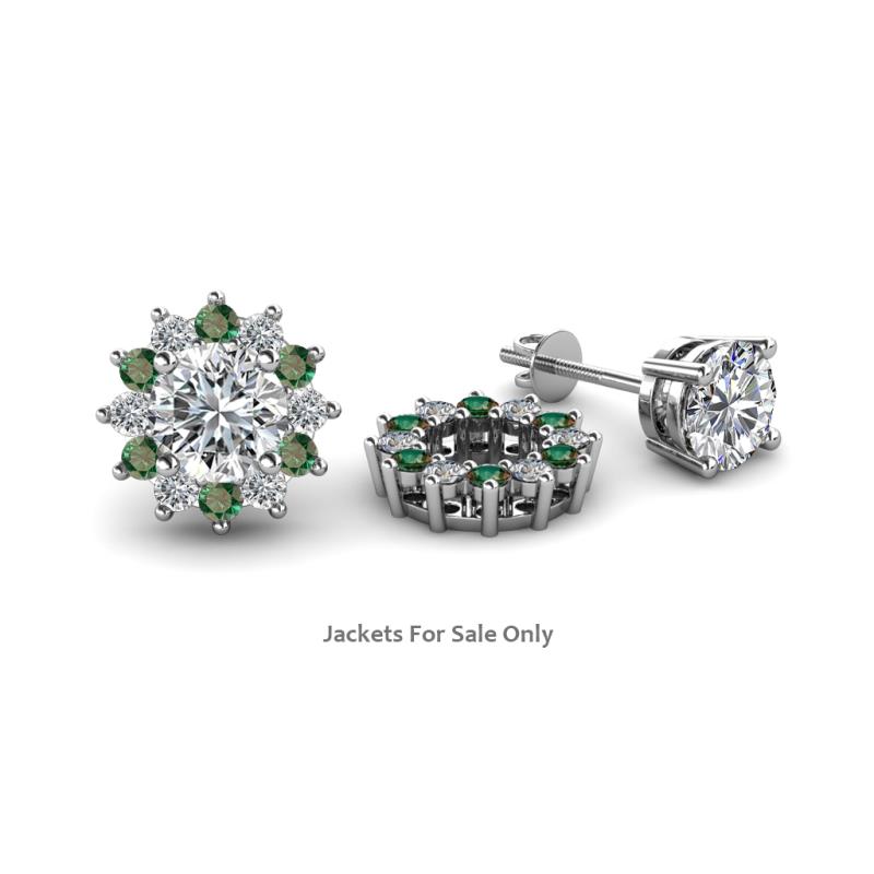 Florice 0.74 ctw Lab Grown Diamond and Created Alexandrite Flower Jacket Earrings 