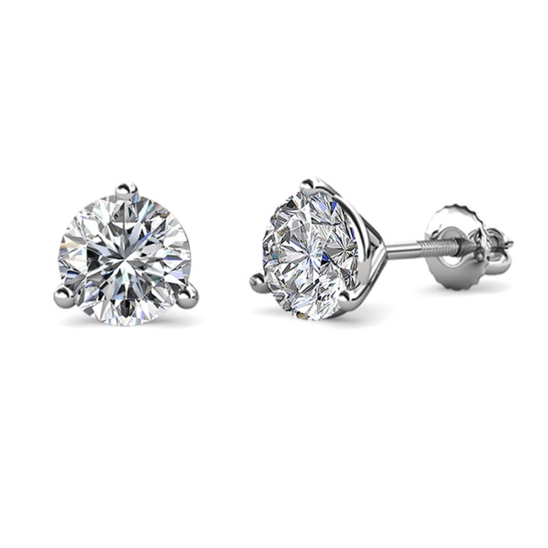 Pema 1.90 ctw (6.30 mm) IGI Certified Round Lab Grown Diamond Martini Solitaire Stud Earrings 