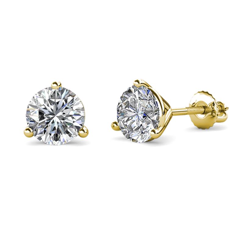 Pema 1.90 ctw (6.30 mm) IGI Certified Round Lab Grown Diamond Martini Solitaire Stud Earrings 