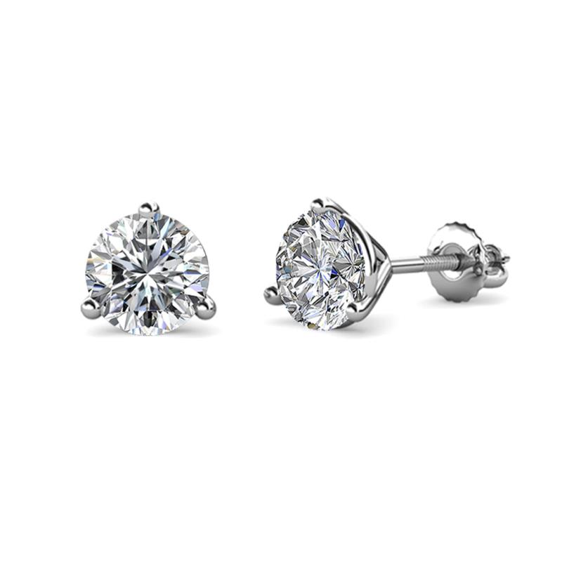 Pema 1.30 ctw (5.50 mm) Round Lab Grown Diamond Martini Solitaire Stud Earrings 