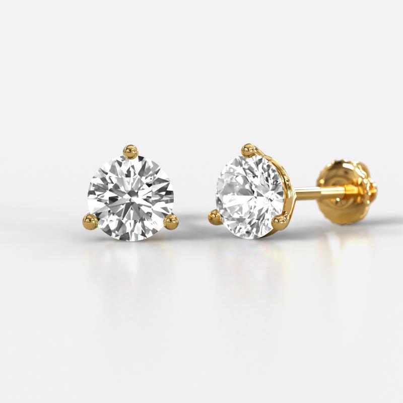 Pema 2.00 ctw (6.30 mm) IGI Certified Round Lab Grown Diamond Martini Solitaire Stud Earrings 