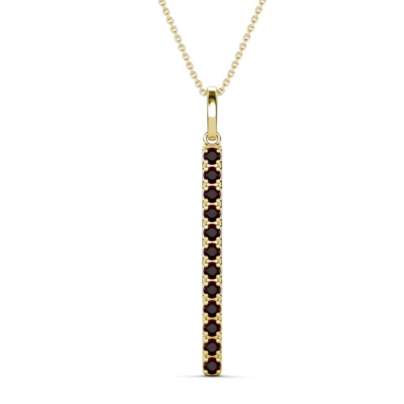 Stephanie 0.32 ctw (1.80 mm) Round Red Garnet Vertical Pendant Necklace 