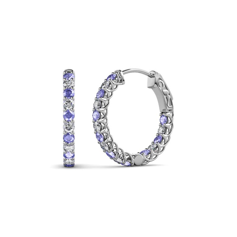 Amara Tanzanite and Lab Grown Diamond Hoop Earrings 