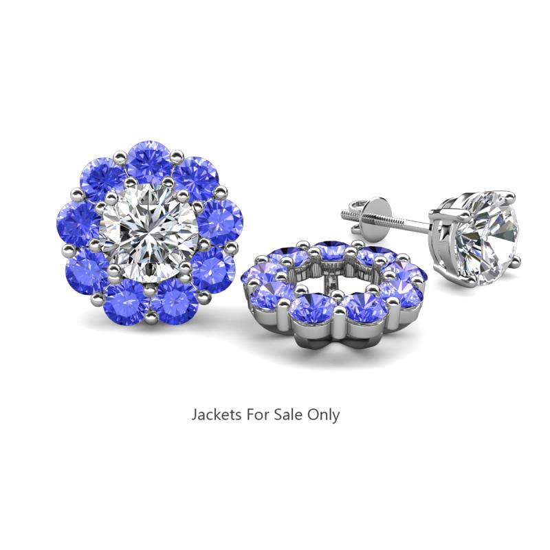 Serena 1.62 ctw (3.00 mm) Round Tanzanite Jackets Earrings 