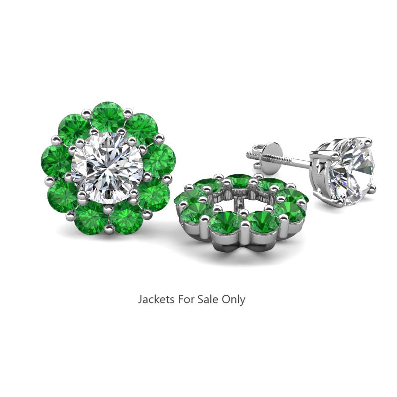 Serena 2.08 ctw (3.00 mm) Round Green Garnet Jackets Earrings 