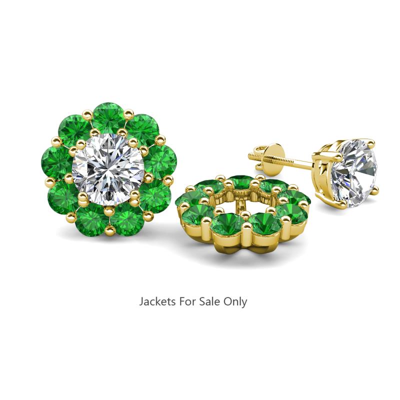 Serena 2.08 ctw (3.00 mm) Round Green Garnet Jackets Earrings 