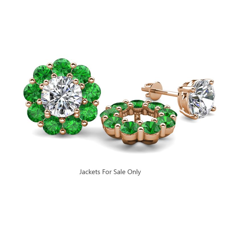 Serena 2.08 ctw (3.00 mm) Round Green Garnet Jackets Earrings 