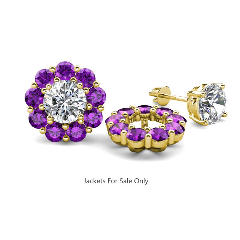 Serena 1.44 ctw (3.00 mm) Round Amethyst Jackets Earrings 
