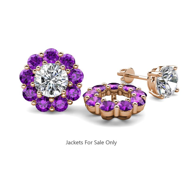 Serena 1.44 ctw (3.00 mm) Round Amethyst Jackets Earrings 
