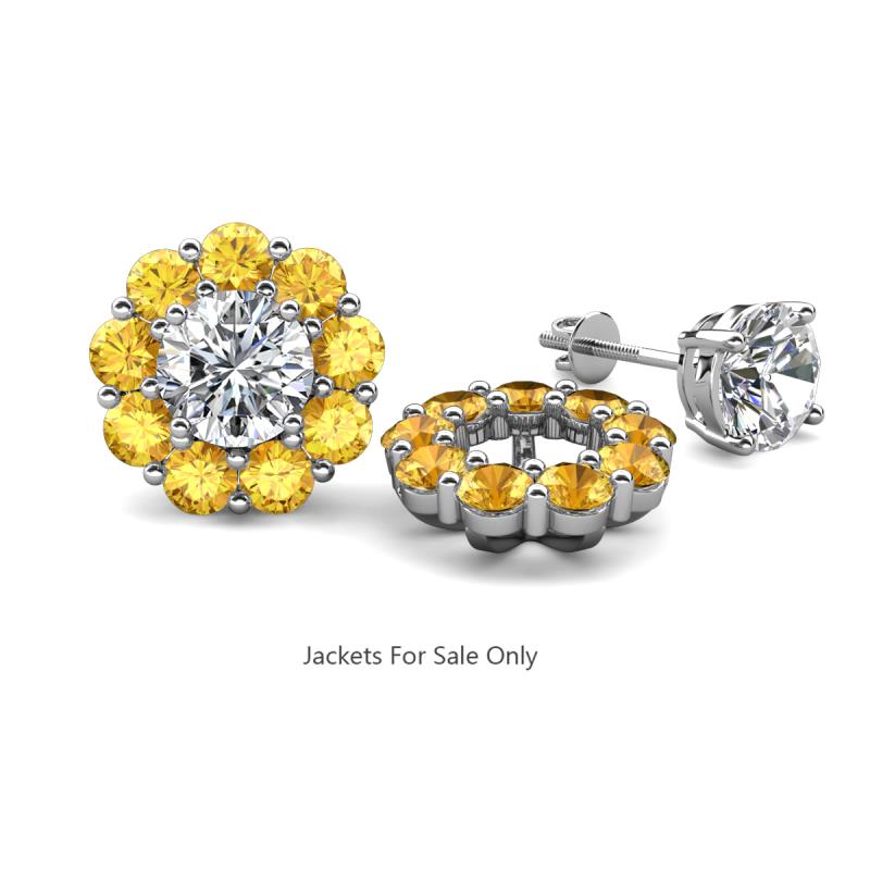 Serena 1.44 ctw (3.00 mm) Round Citrine Jackets Earrings 