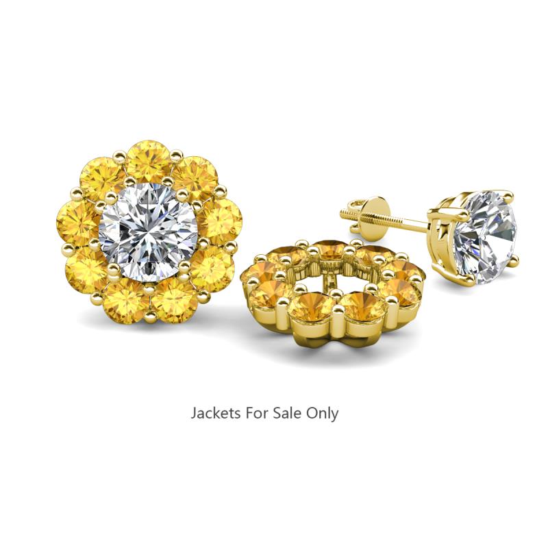 Serena 1.44 ctw (3.00 mm) Round Citrine Jackets Earrings 