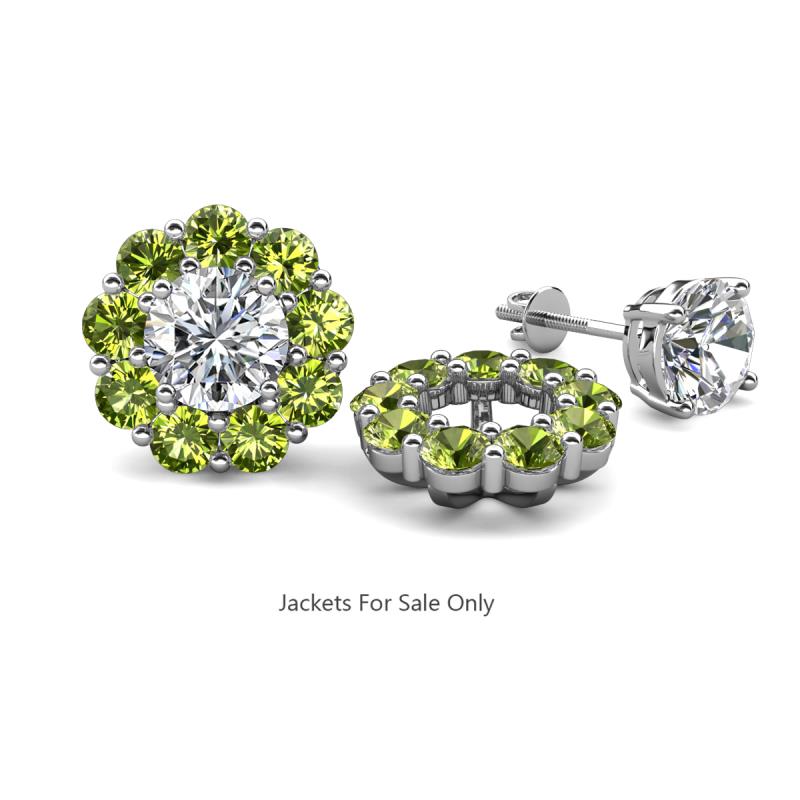 Serena 2.08 ctw (3.00 mm) Round Peridot Jackets Earrings 