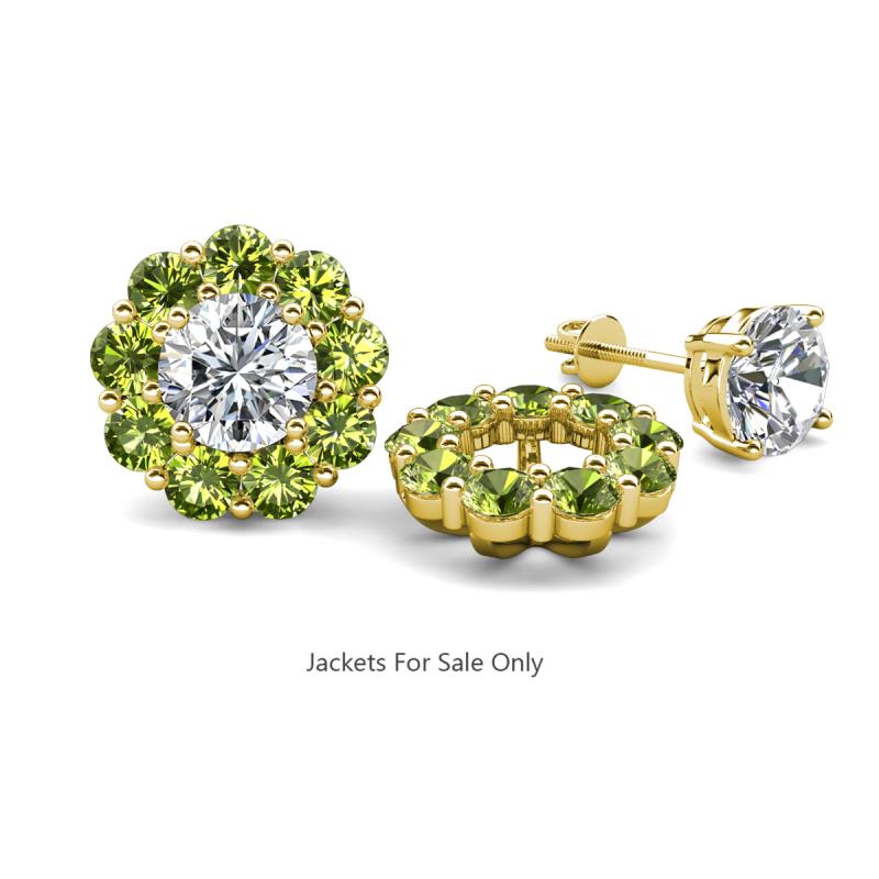 Serena 2.08 ctw (3.00 mm) Round Peridot Jackets Earrings 