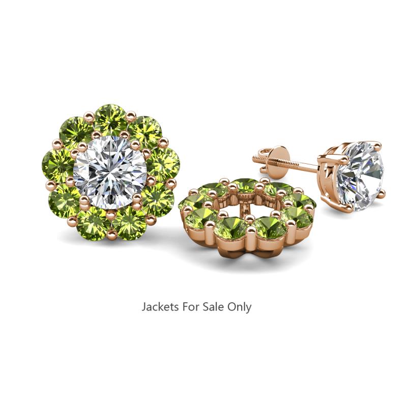 Serena 2.08 ctw (3.00 mm) Round Peridot Jackets Earrings 