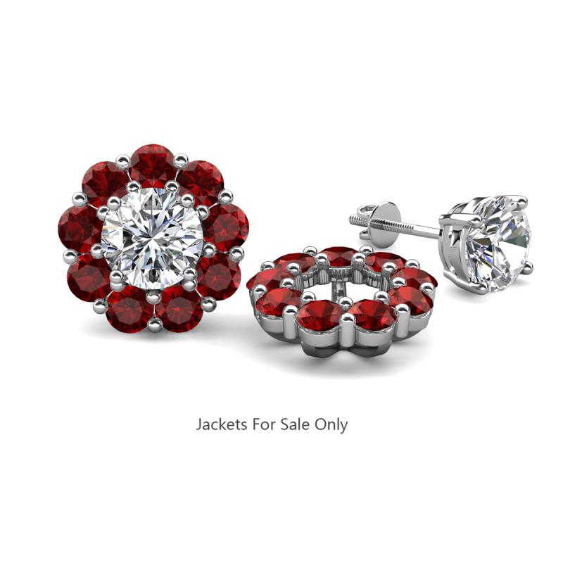 Serena 2.08 ctw (3.00 mm) Round Red Garnet Jackets Earrings 